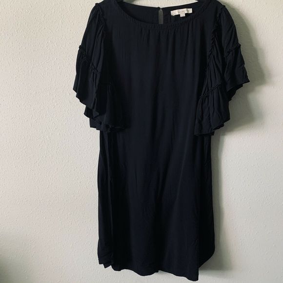 Loft Tiered Flutter Sleeve Shift Dress - Picture 2 of 5